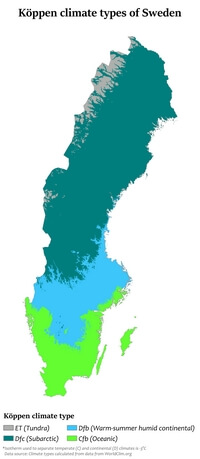 Map Sweden climate