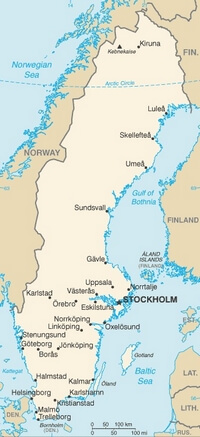 Map Sweden simple