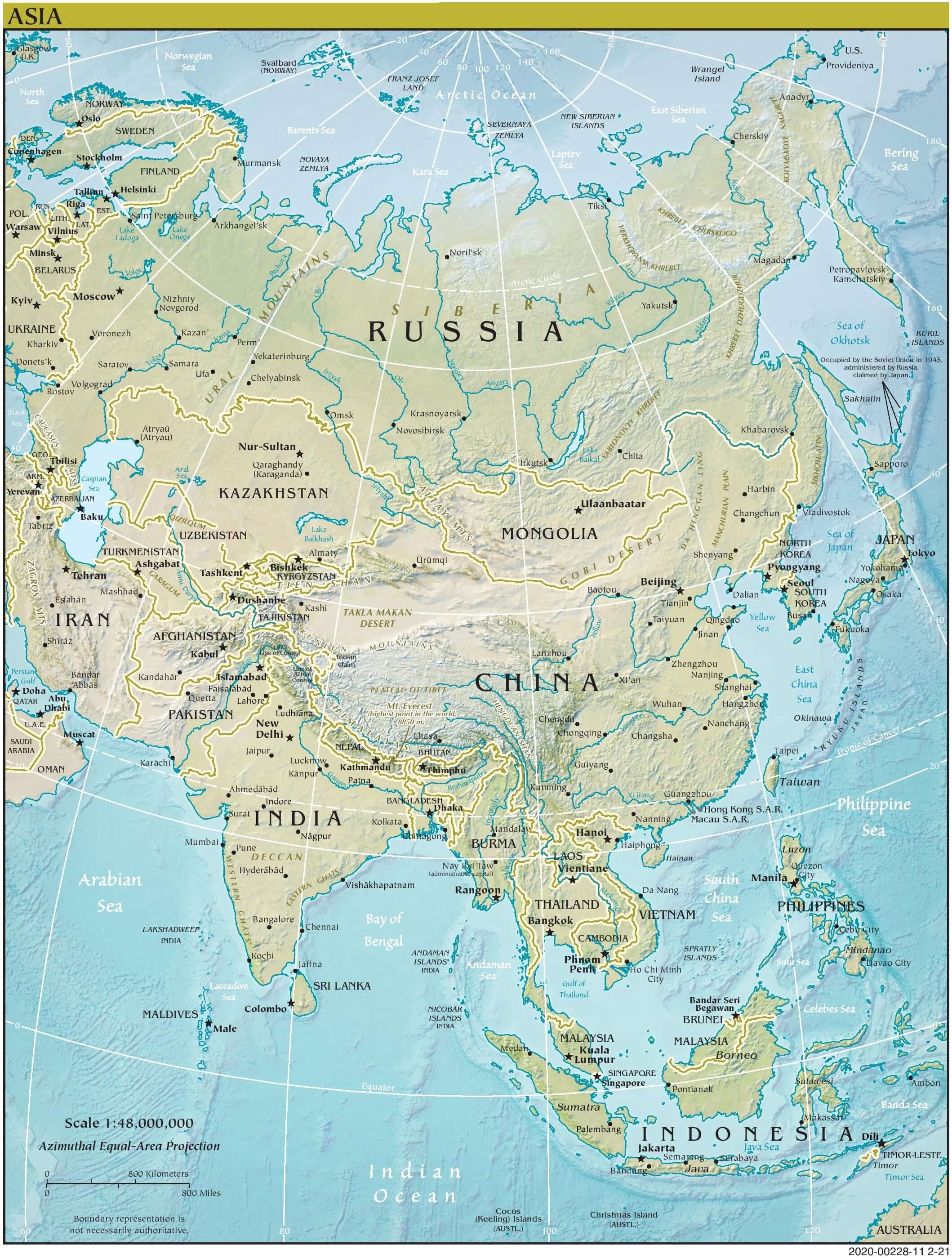Map of continents : Asia