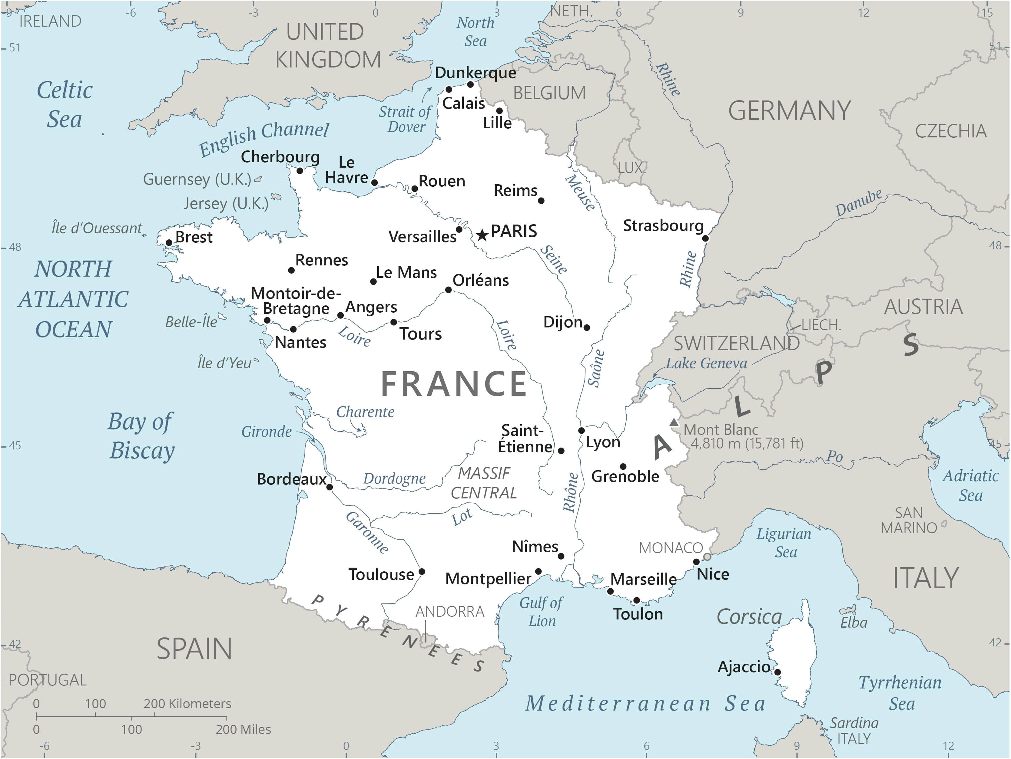 Map of countries : France