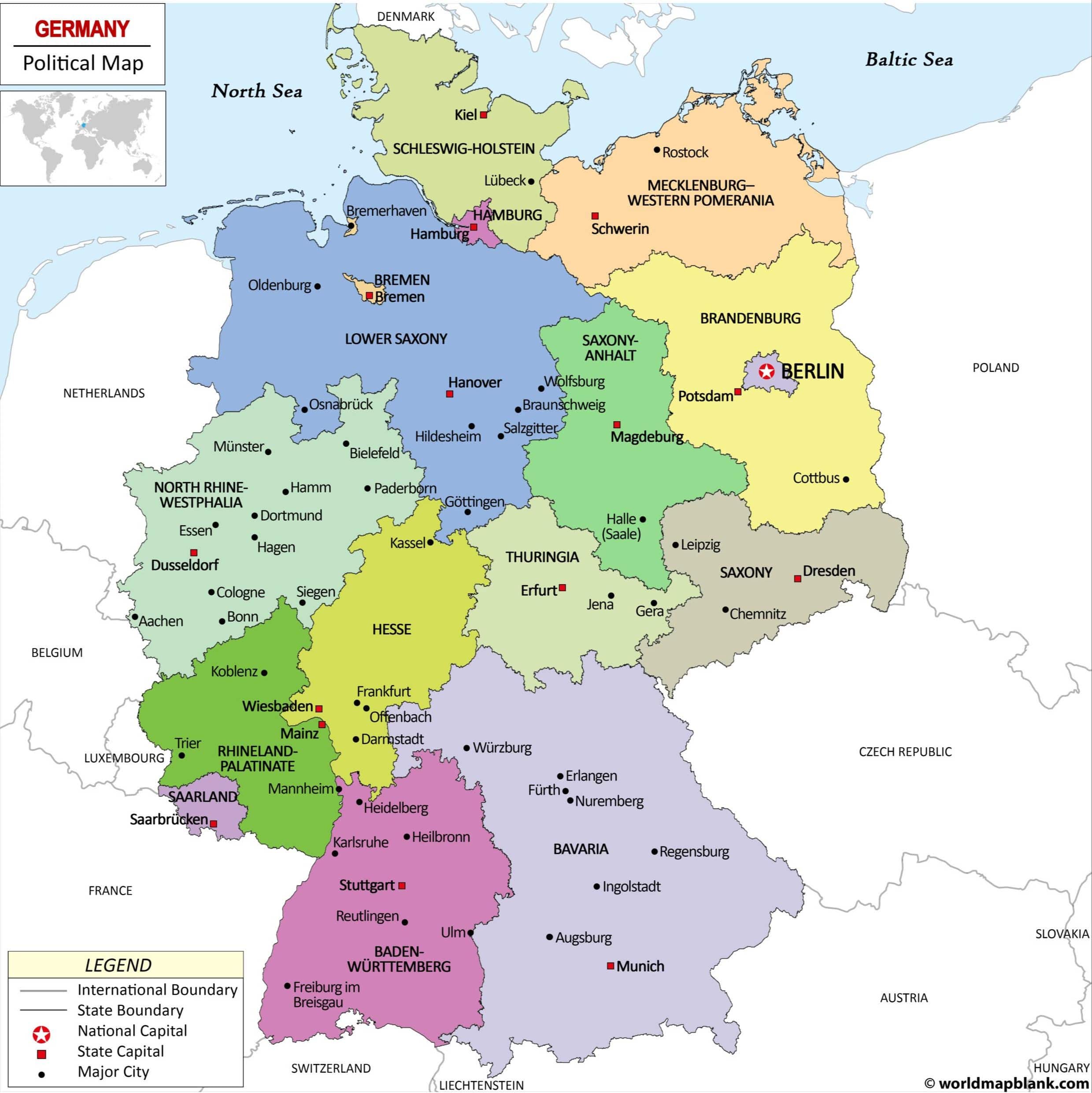 Map of countries : Germany
